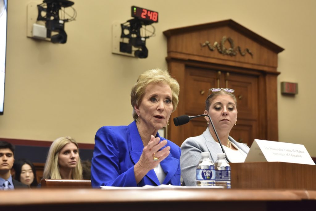 Department of Education Delays Student Loan Collections Education Secretary Linda McMahon testifies before the House Education and Workforce Committee on Capitol Hill on June 4, 2025 in Washington, D.C. (Photo by Sha Hanting/China News Service/VCG via AP )