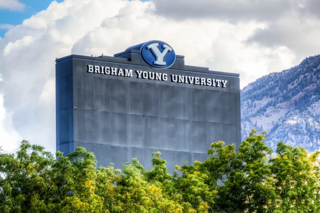 PROVO, UT/USA: LaVell Edwards Stadium on the campus of Brigham Young University. BYU is a private research university.