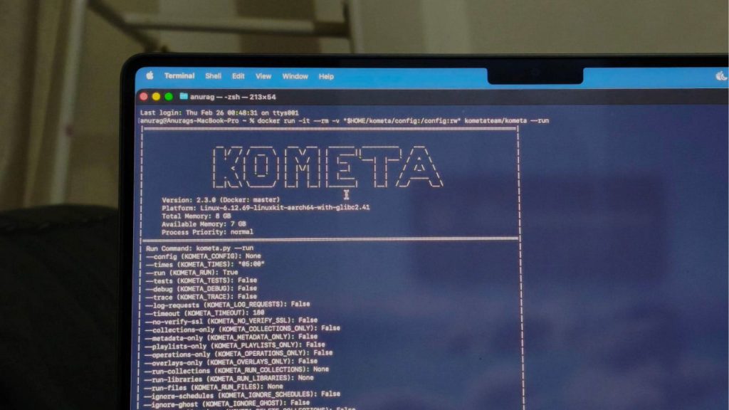 Kometa running on Mac
