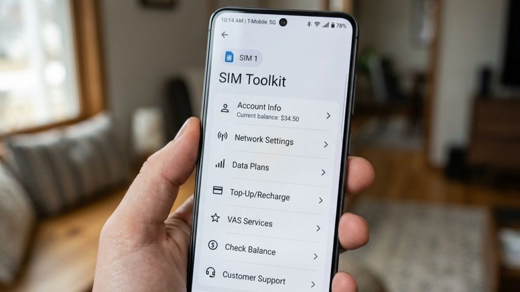 Think Your SIM Toolkit App is Empty and Useless? It’s Actually a Lifesaver Featured Image displaying a SIM Toolkit app with inside menus.