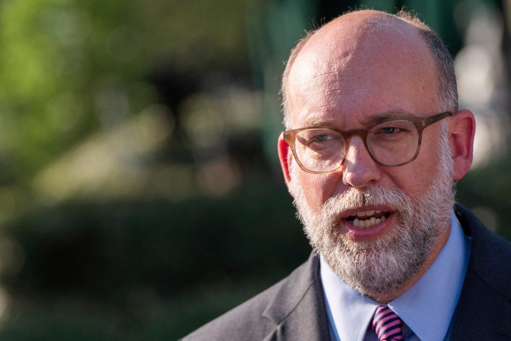 FILE - Director of the Office of Management and Budget Russell Vought speaks to reporters at the White House, Thursday, July 24, 2025, in Washington. (AP Photo/Julia Demaree Nikhinson, File)