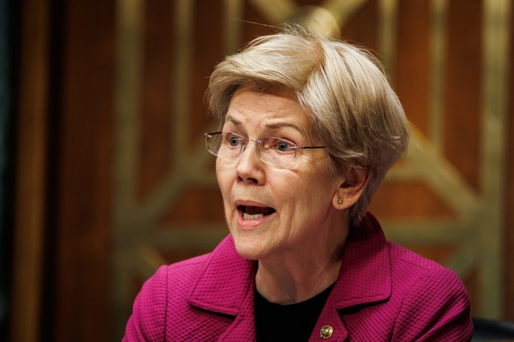 Senators Fight Student Loan Transfer To Treasury Ranking Member U.S. Sen. Elizabeth Warren (D-MA) speaks during a Senate Committee on Banking, Housing, and Urban Affairs hearing in the Dirksen Senate Office Building on February 26, 2026 in Washington, D.C. (Photo by Samuel Corum/Sipa USA)(Sipa via AP Images)