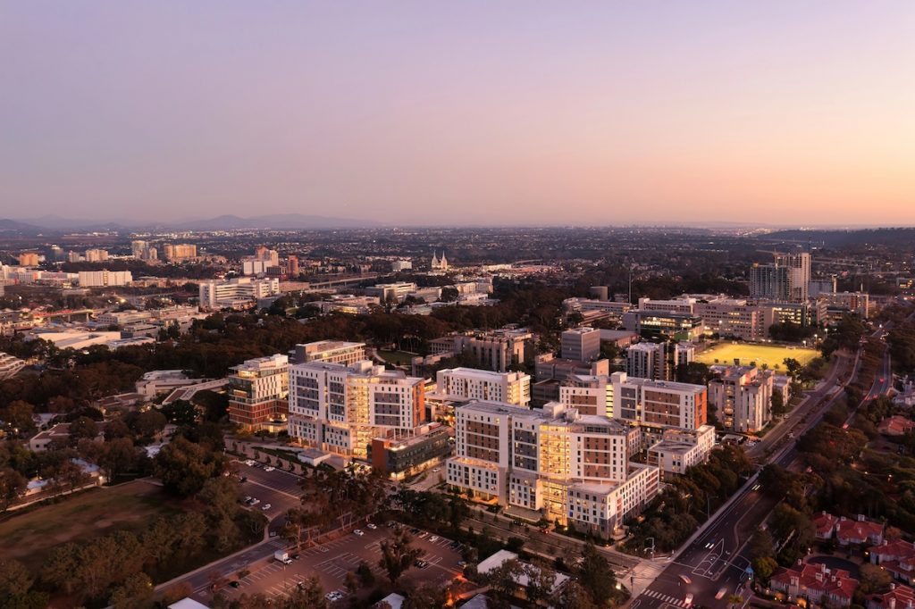School Buildings Of The University Of California San Diego Campus In La Jolla, aerial