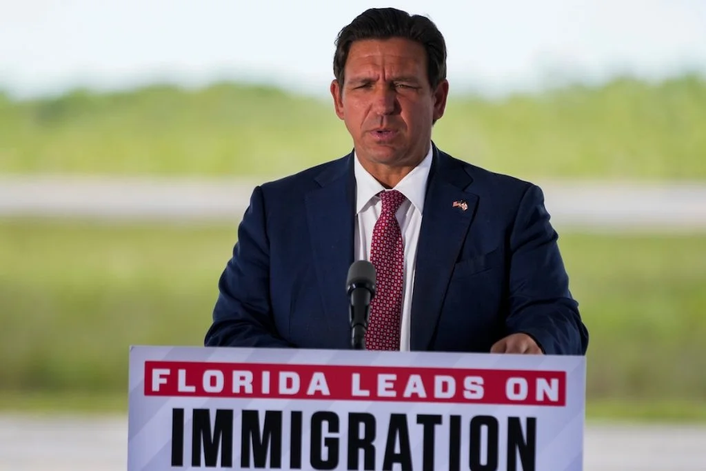 Governor Ron DeSantis holds a press conference at Alligator Alcatraz in Ochopee, Fla., on Thursday, June 25, 2026.